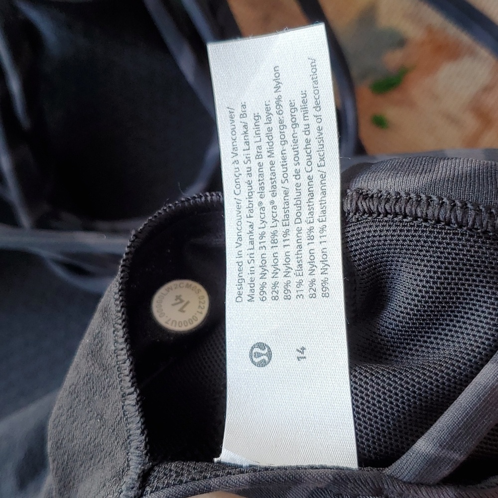 Lululemon Free to Be Bra Wild Thing Camo Deep Coal Size 14 - Picture 13 of 14
